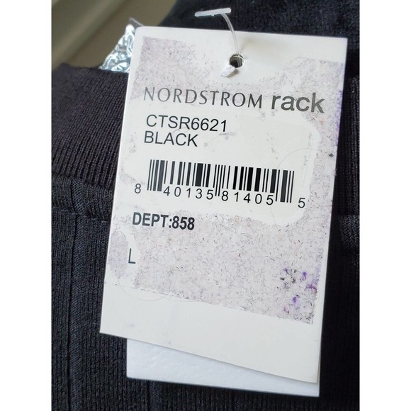 Elodie Cropped Black Polyester Long Sleeve Button Front Knit Cardigan Sweater L - Picture 6 of 13
